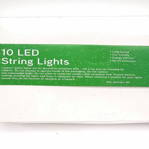 Erins Holiday Home 10 Led String Lights 4 Boxes Gold White 2.95 ft ea All New - Picture 6 of 7